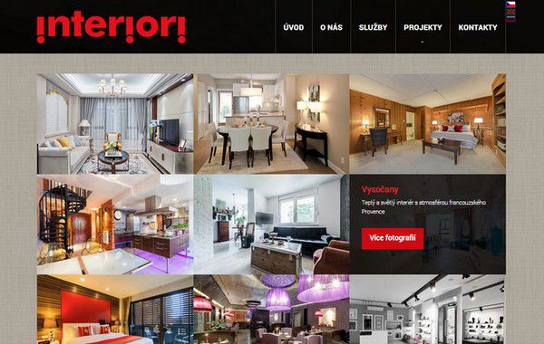 webové stránky salónu interiérového designu
